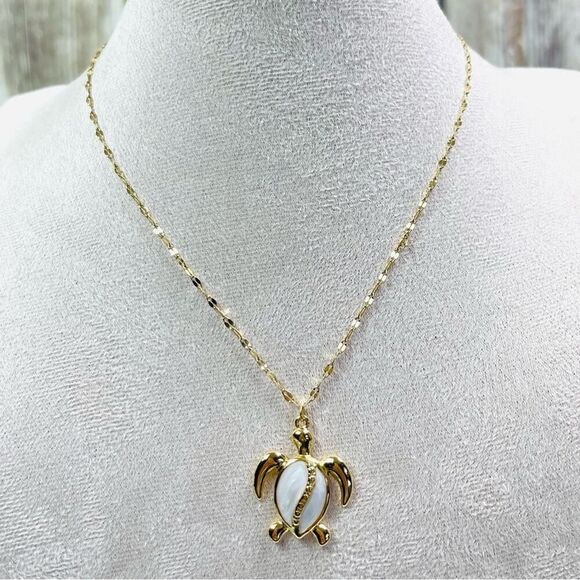 Gold Plated Nautilus Turtle Pendant Necklace - Picture 2 of 6